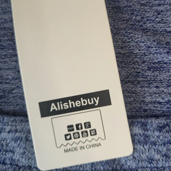 Alishebuy Womens Blue Long Sleeve Top XL Cotton/Polyester Blend. NWT. - Picture 4 of 8